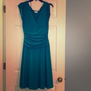 London Times Teal Jersey Dress